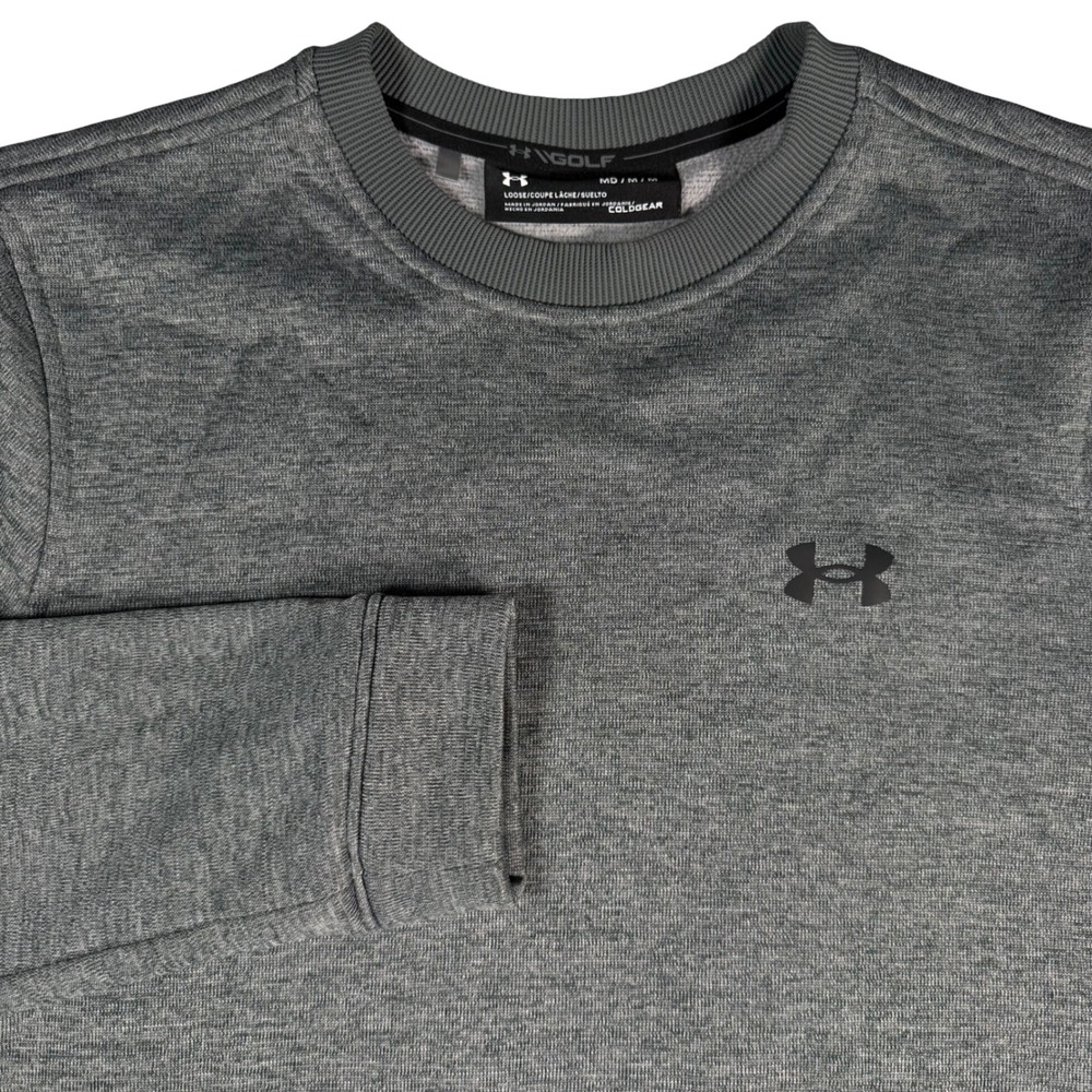 Under Armour Golf Storm ColdGear Crewneck Sweatshirt Mens Medium Gray Fleece